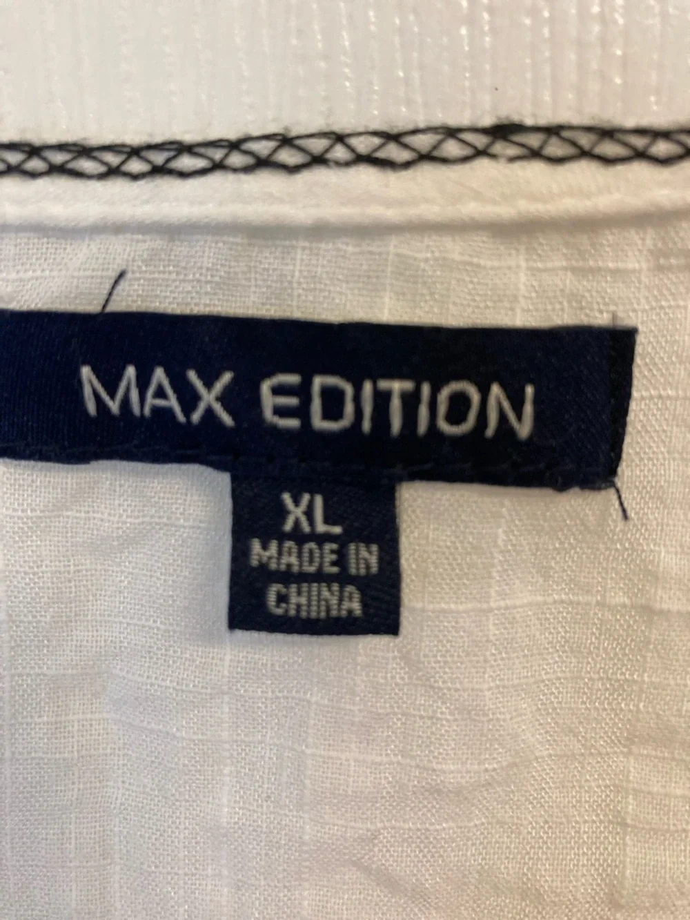Max Edition White Tunic with Black Embroidered Sleeves and Tie Front - Picture 2 of 7
